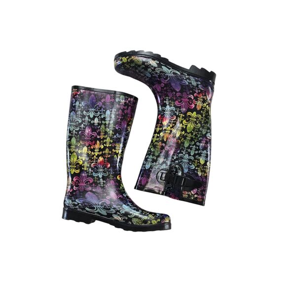 Corkys Fleur De Lis Size 10 Rain Boots Rubber Boots - Picture 2 of 10